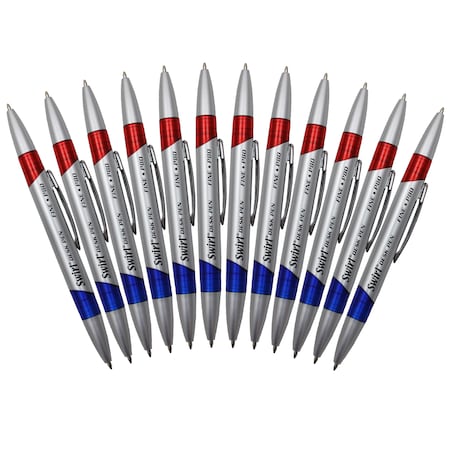 J.R. Moon Pencil Co Swirl Ink Pens, Red/Blue Combo, 12 Per Pack, PK2 P80